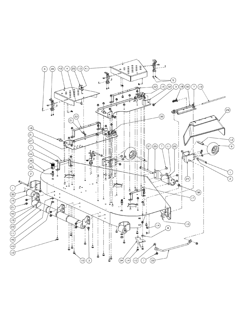 Fabricated Cutter Deck Diagram and Parts List for M60-KW LC-53AJ8CTX750-29HP-DFI-LC Cub Cadet Lawn Tractor